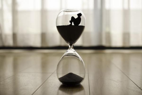 man in hourglass